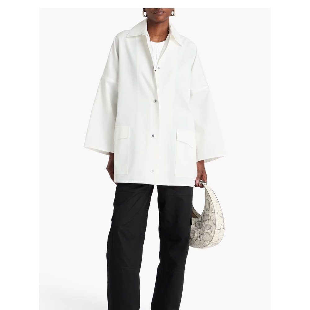Toteme oversized  jacket cotton twill shirt white size L